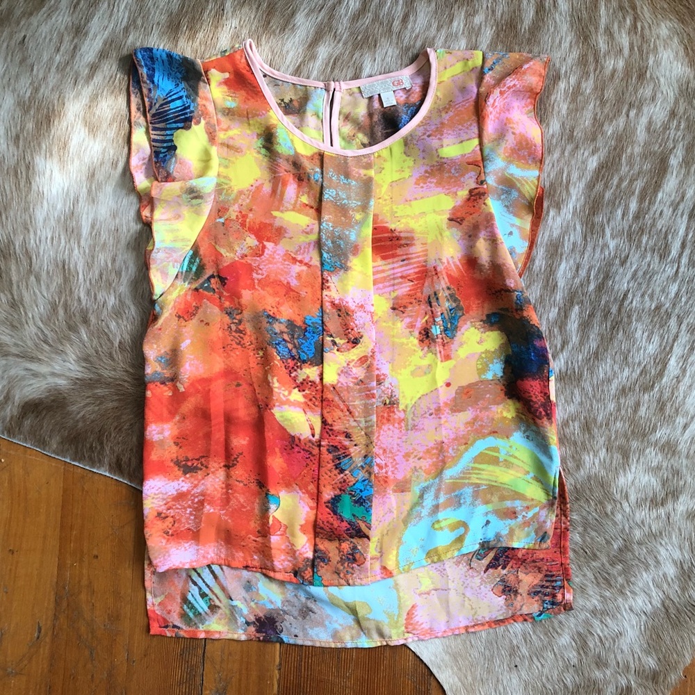 Gianni Bini multicolor Silky Top Size Small